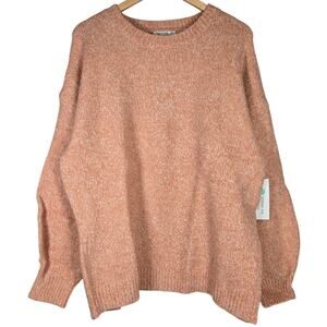 Pink Clover‎ Chunky Cozy Soft Crew Neck Sweater Peach Orange XXL NWT